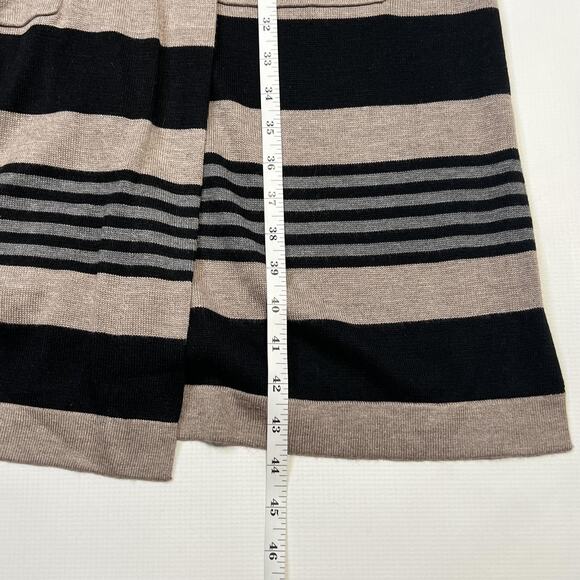 Laurie Felt Cardigan Sweater Womens Medium Striped Cashmere Blend Pockets Long - Picture 8 of 9